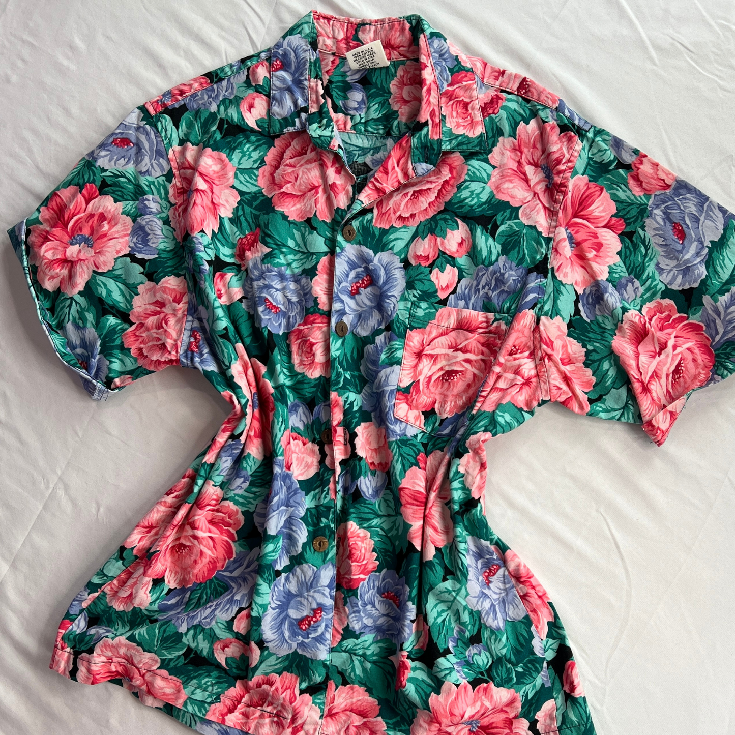 The Garden Party – Vintage Floral Button-Up Blouse