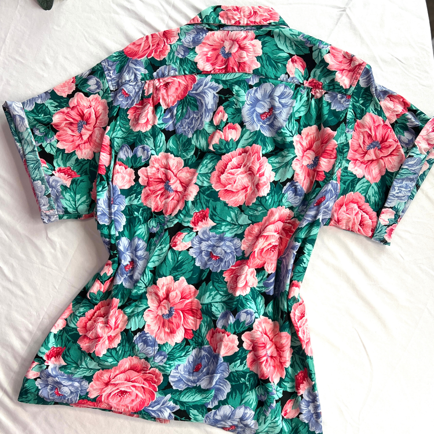 The Garden Party – Vintage Floral Button-Up Blouse