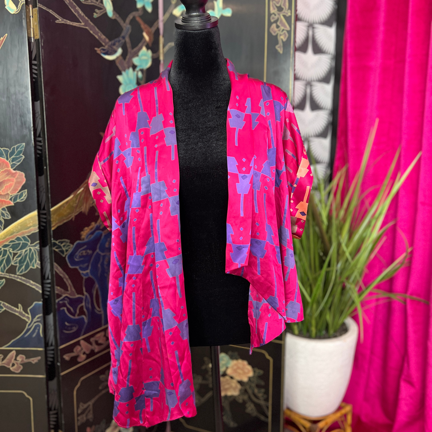 The Weekend Edit – Printed Longline Open-Front Shrug