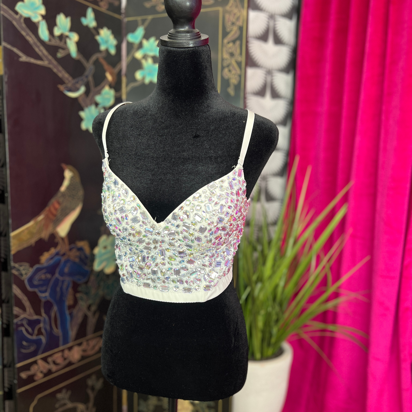 The Dolly - Bejeweled Bling Rhinestone Bustier - XL