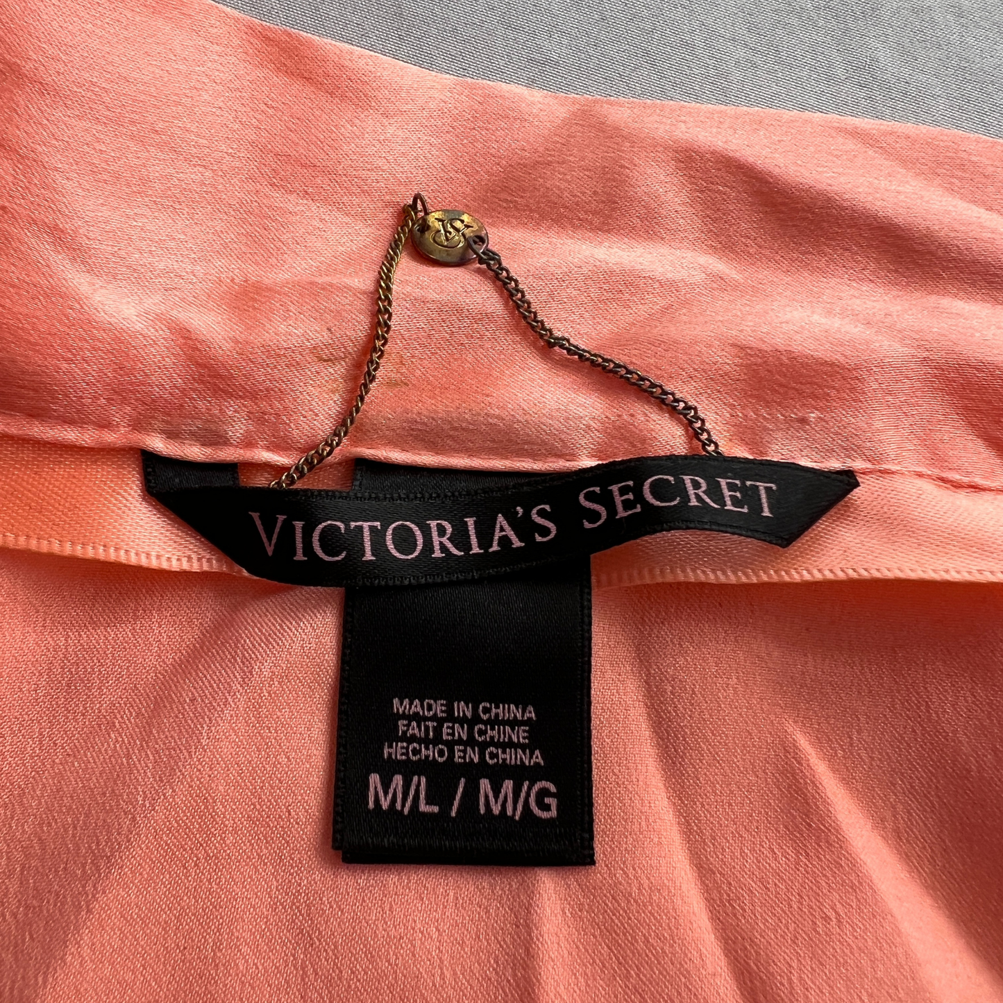 The Siren – Victoria’s Secret Coral Satin Kimono Robe
