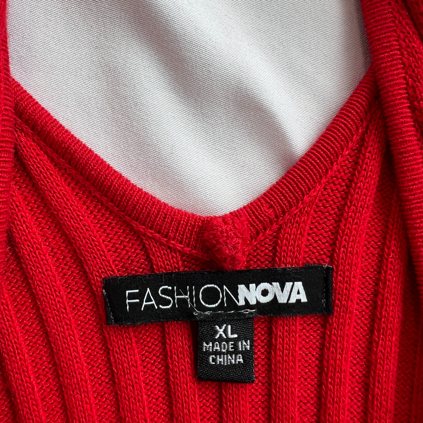 Fashion Nova Ribbed Knit Bodycon Maxi Dress - Red