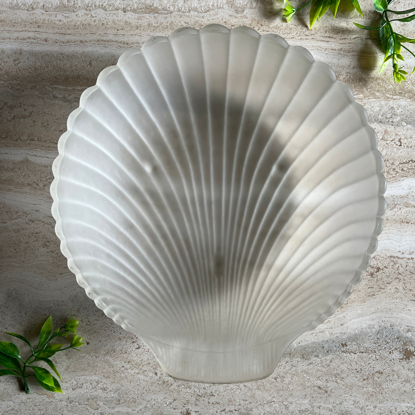 The Maris - Vintage Frosted Glass Seashell Coastal Glam Server Bowl