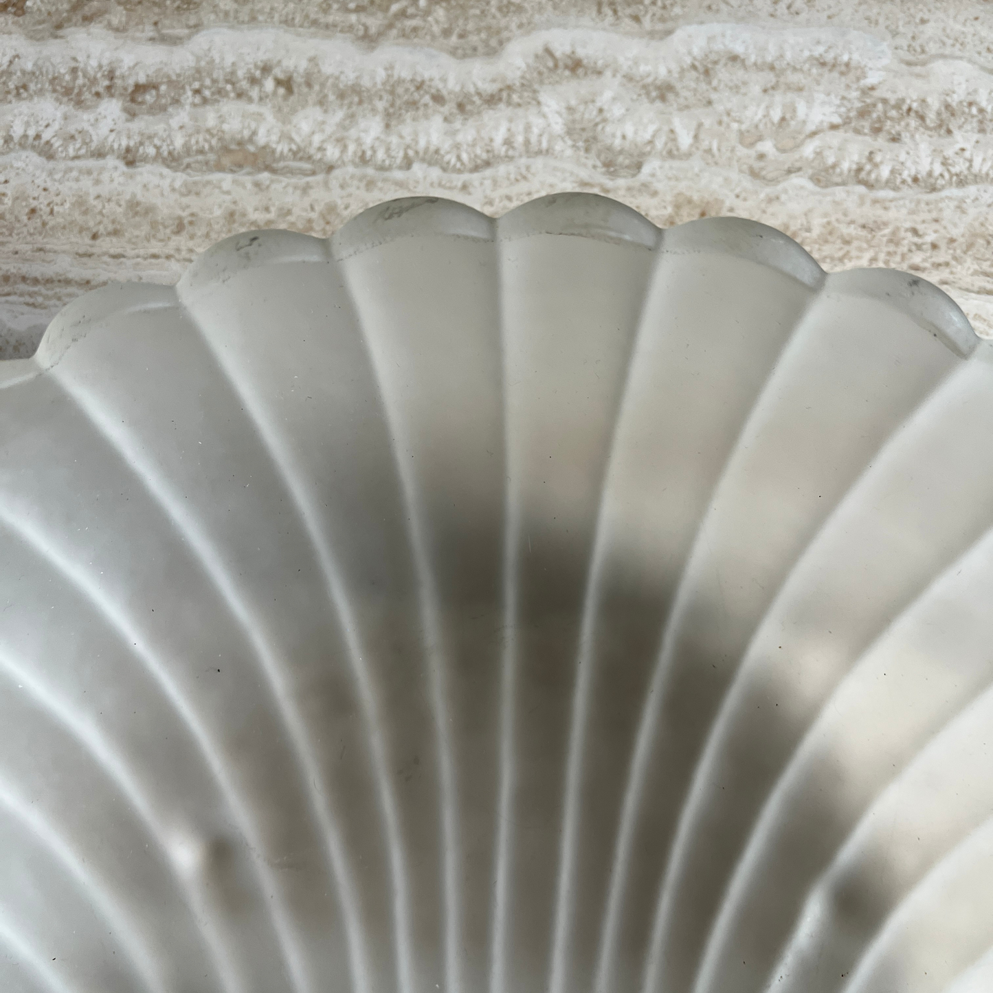 The Maris - Vintage Frosted Glass Seashell Coastal Glam Server Bowl