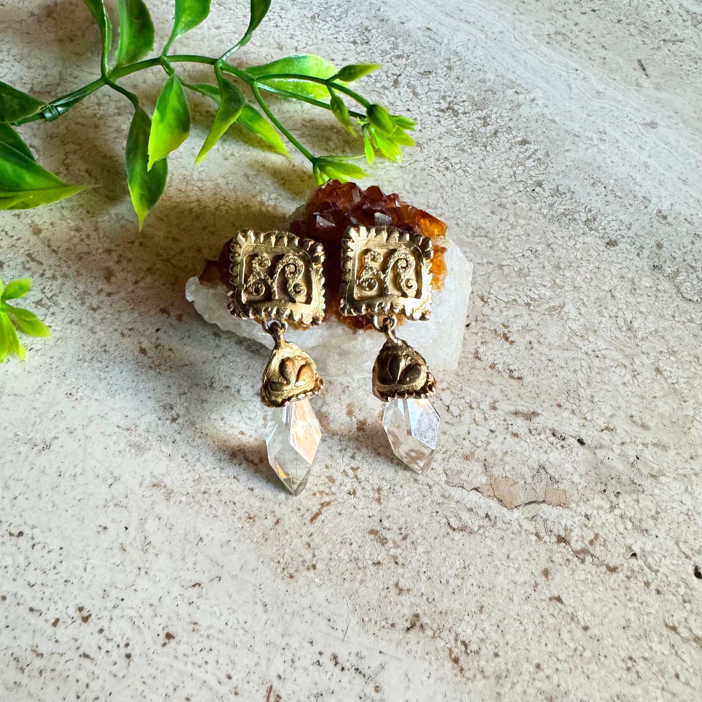 The Whitleys – Vintage Statement Earrings with Crystal Drop Drama ✨