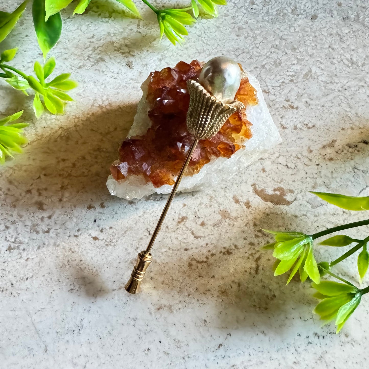 The Eleanor - Baroque Pearl Statement Hat Pin