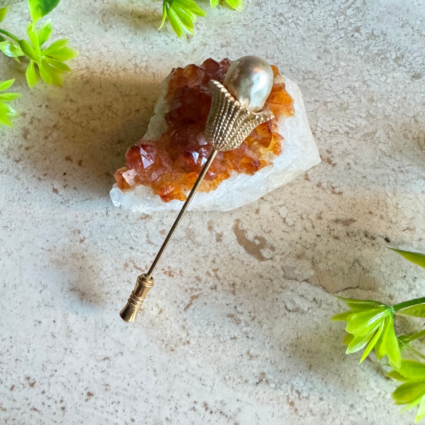 The Eleanor - Baroque Pearl Statement Hat Pin