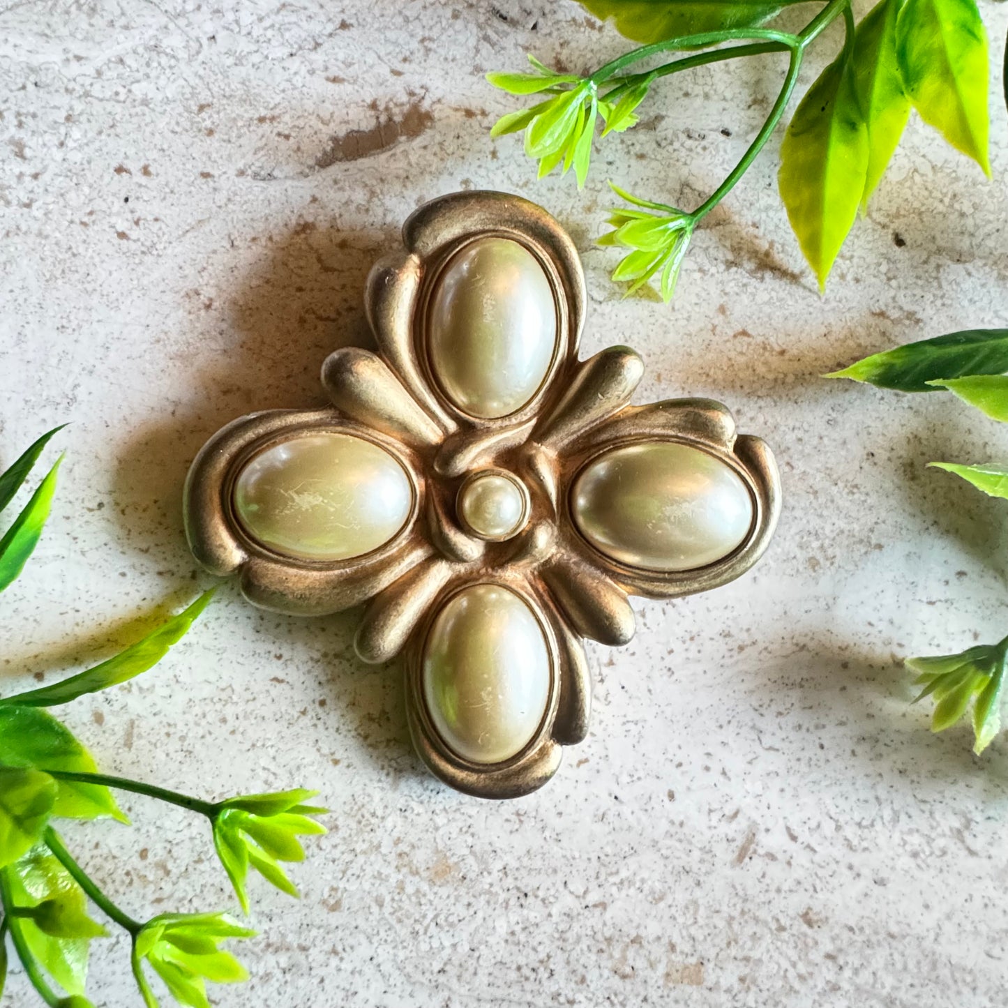 The Celine - Vintage Park Lane Faux Pearl Statement Brooch