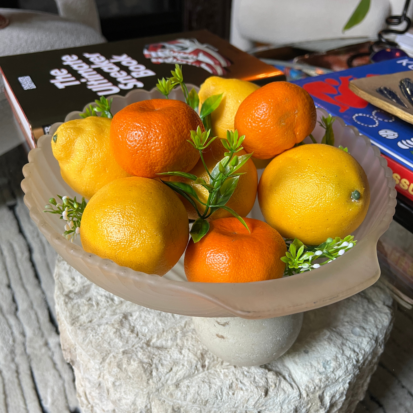 The Maris - Vintage Frosted Glass Seashell Coastal Glam Server Bowl