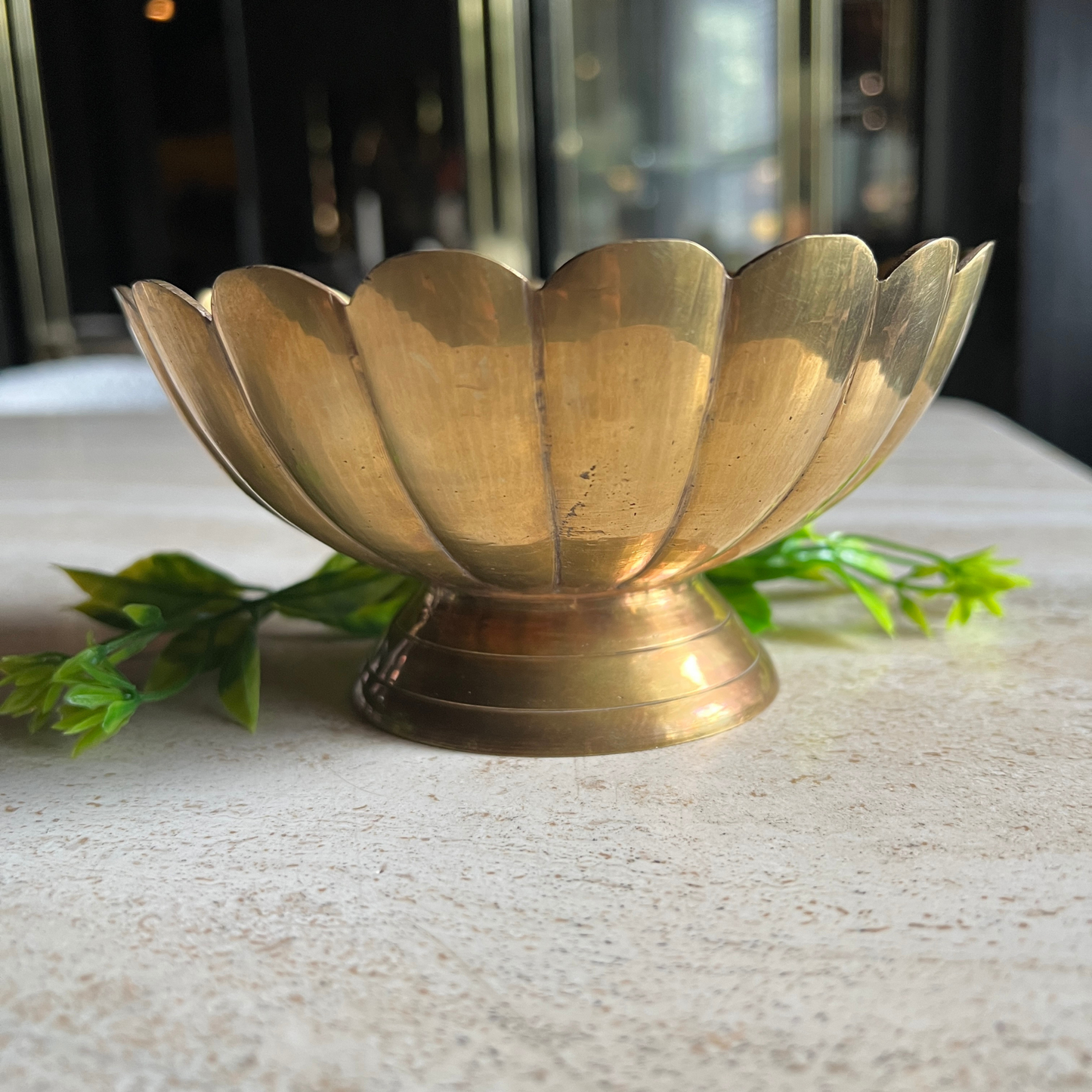 The Selina - Vintage Brass Lotus Flower Bowl