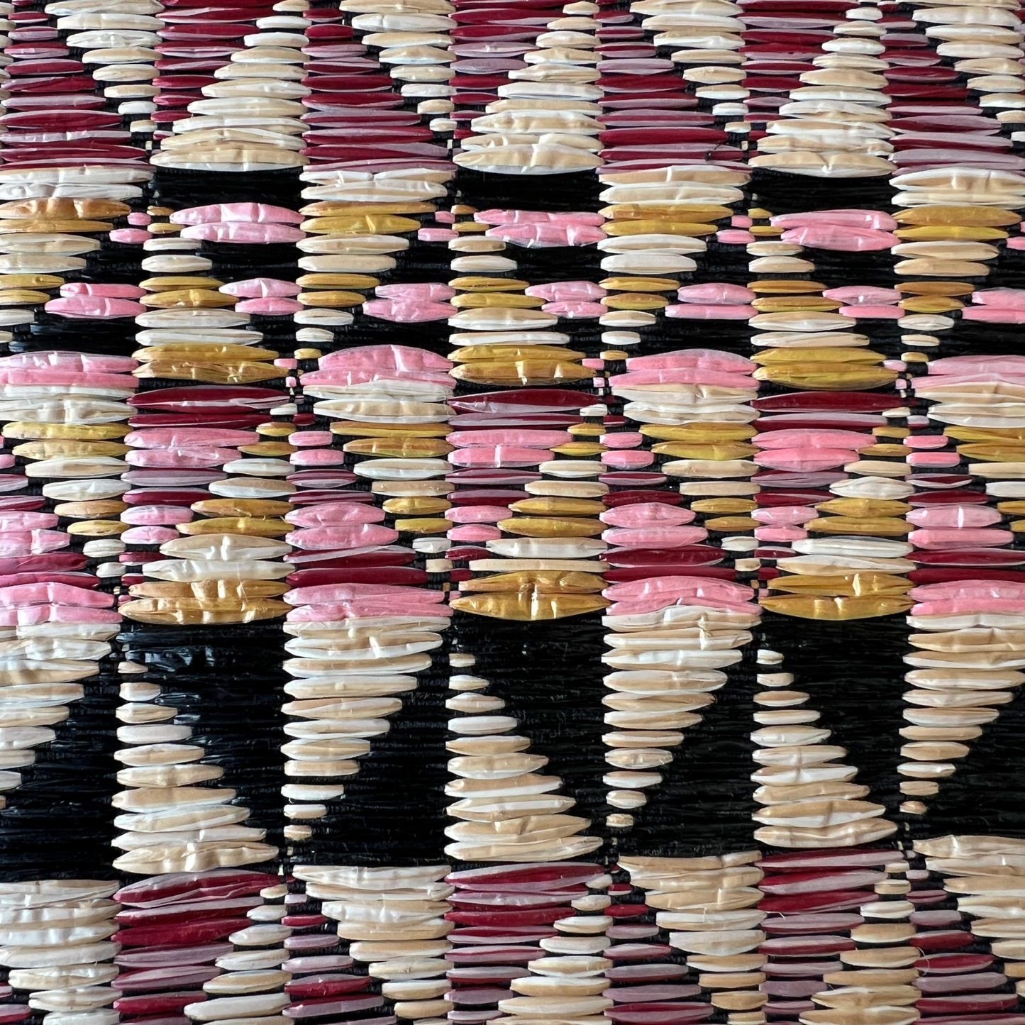 The Lauren - Oversized Woven Clutch w/Pinwheel Multicolored Patterns