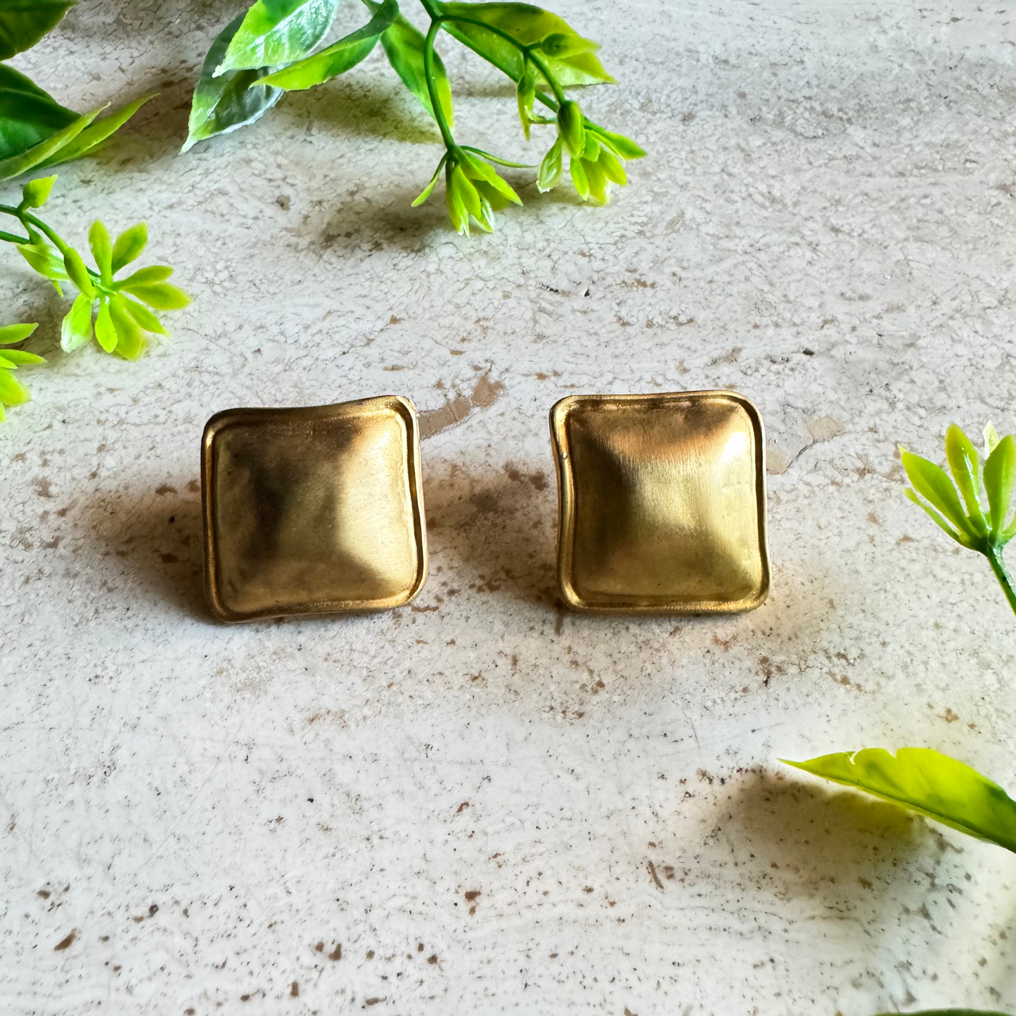 The Suzanne Sugarbakers – Vintage Gold Pillow Clip-On Earrings