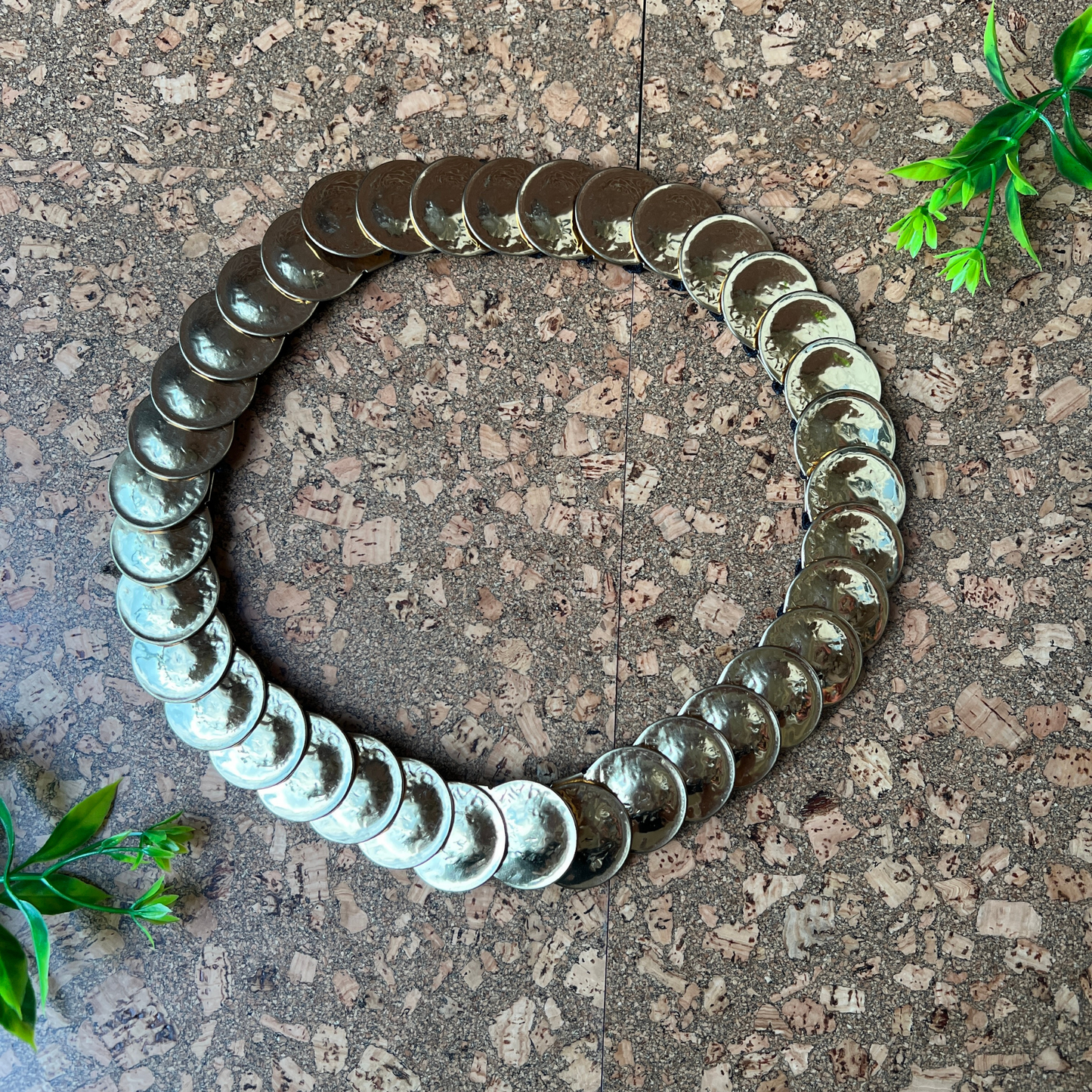 The Elizabeth - Vintage Disco Gold 1970s Coin Belt with stretch
