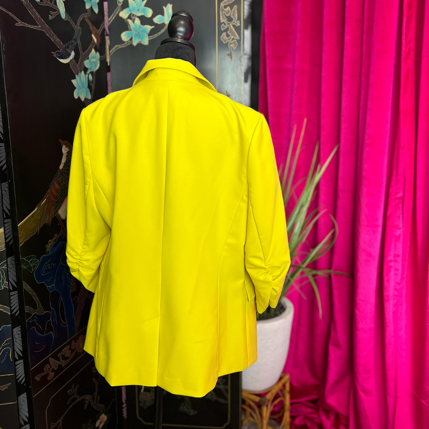 The Marigold – Bold Yellow Blazer Coat L