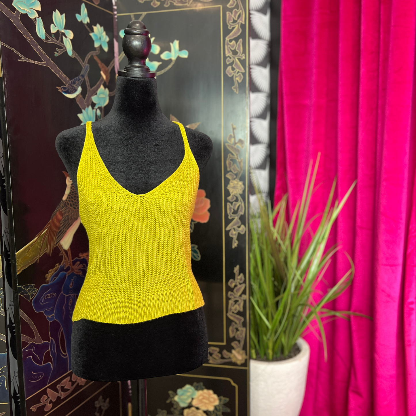 The Soleil – V-Neck Sleeveless Tank in Sunshine Yellow