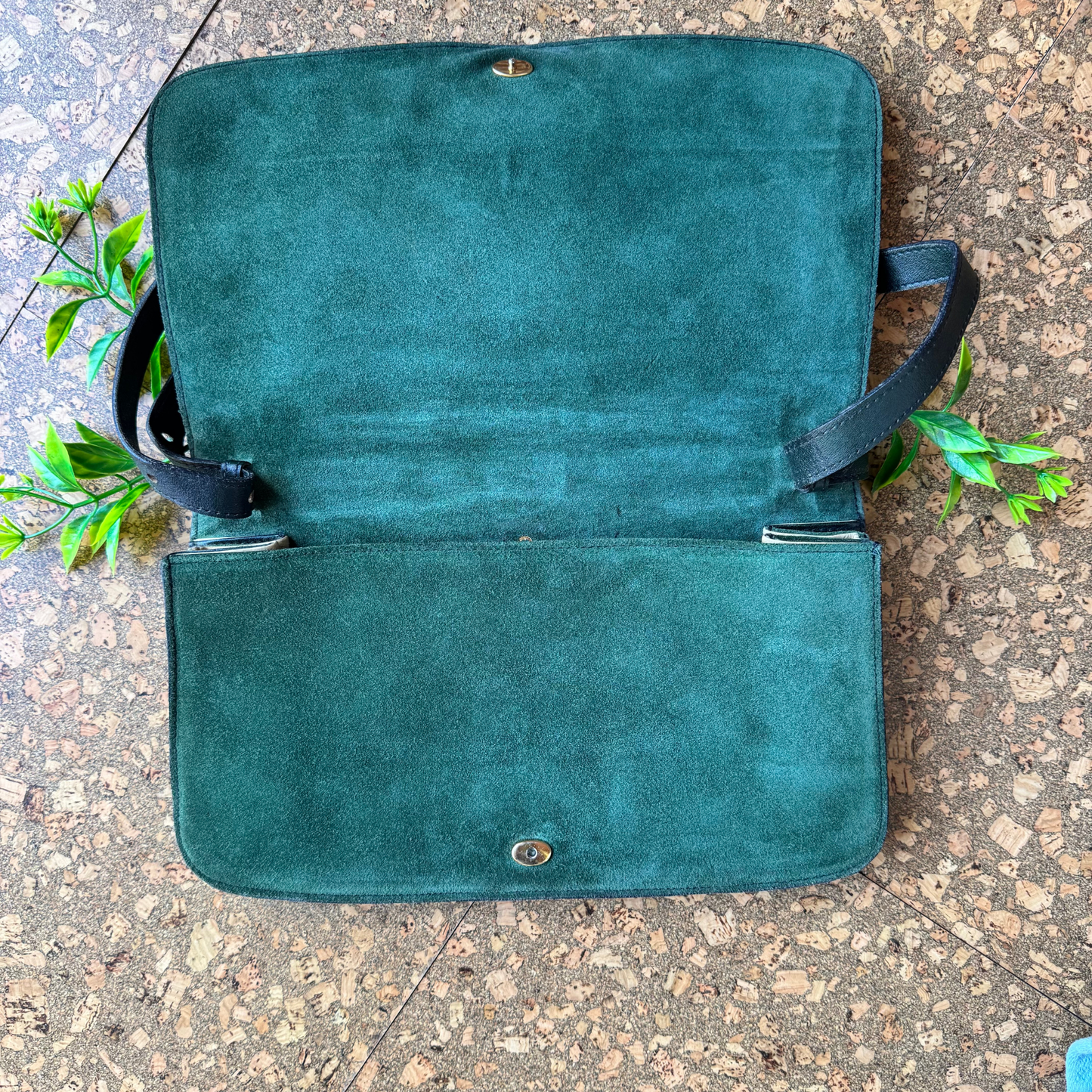 The Etienne - Rare Vintage Etienne Aigner Suede Shoulder Bag in Deep Green