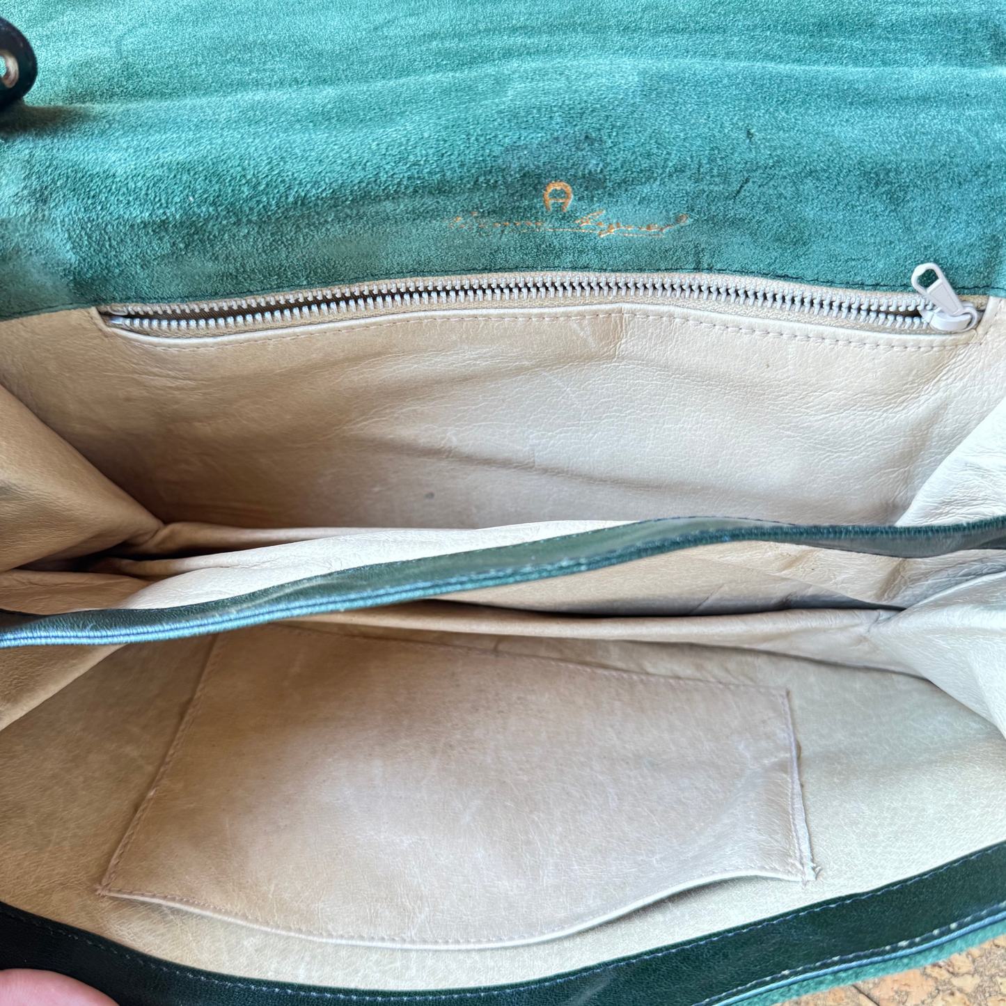The Etienne - Rare Vintage Etienne Aigner Suede Shoulder Bag in Deep Green