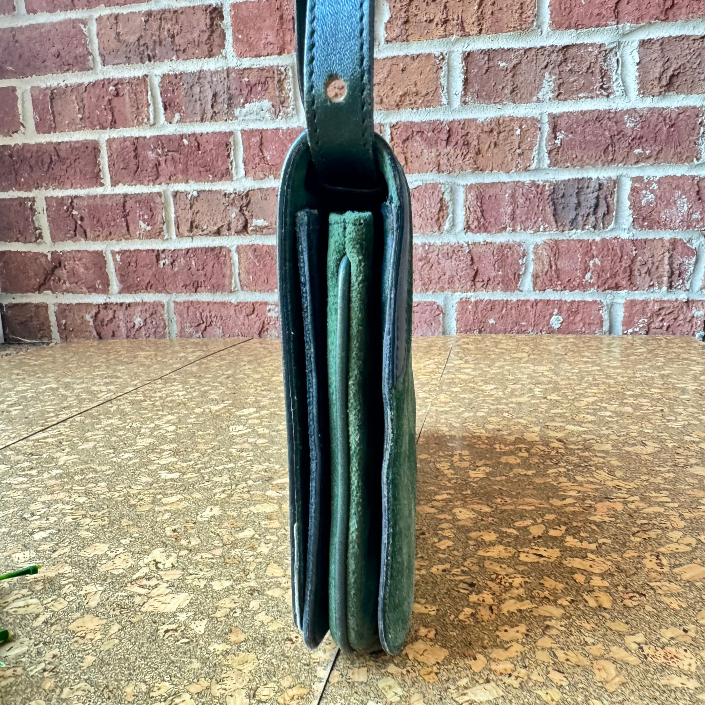 The Etienne - Rare Vintage Etienne Aigner Suede Shoulder Bag in Deep Green