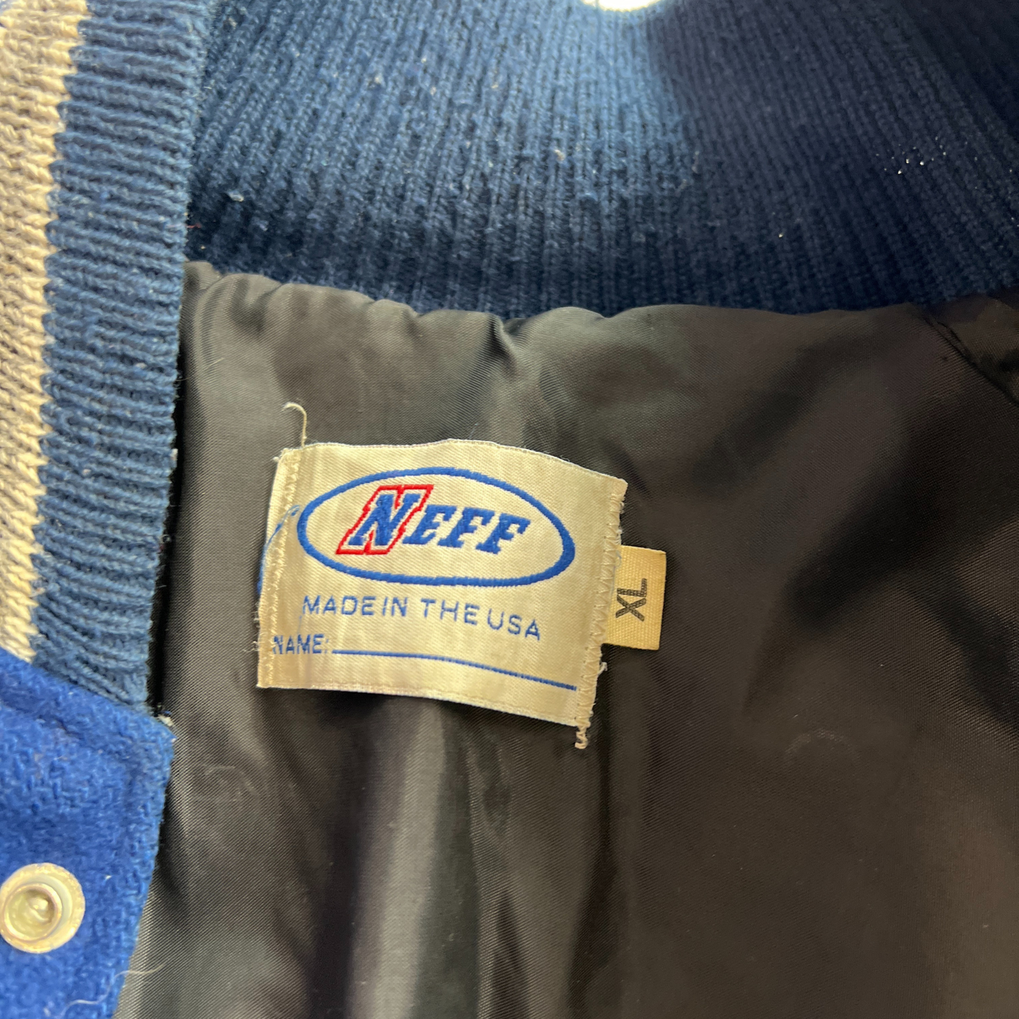 The MVP – Classic Blue & Grey Varsity Jacket – XL
