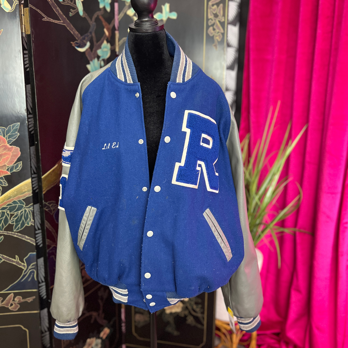 The MVP – Classic Blue & Grey Varsity Jacket – XL