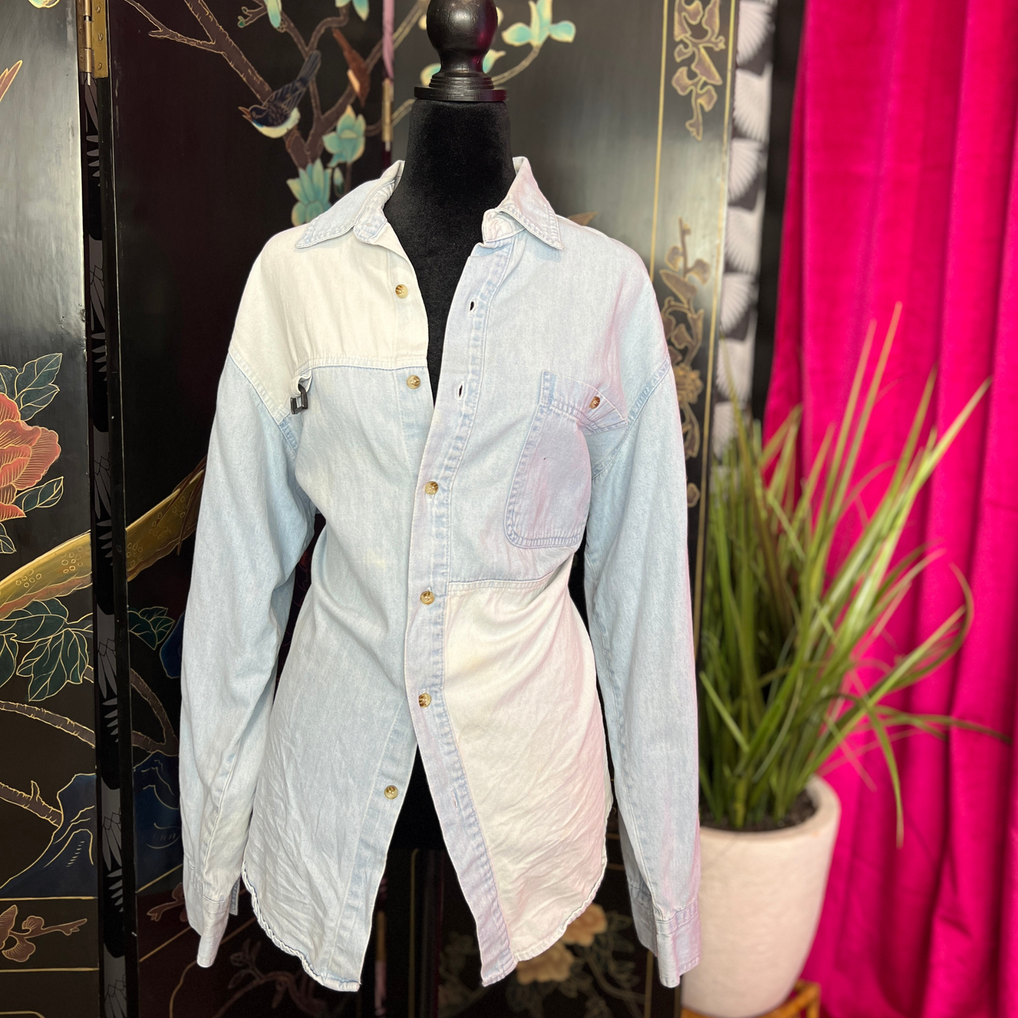 The Hendrix – Patchwork Denim Button-Up Shirt