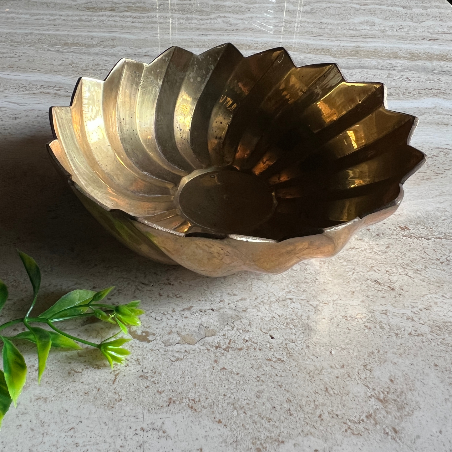 The Coral - Solid Brass Scalloped Bowl