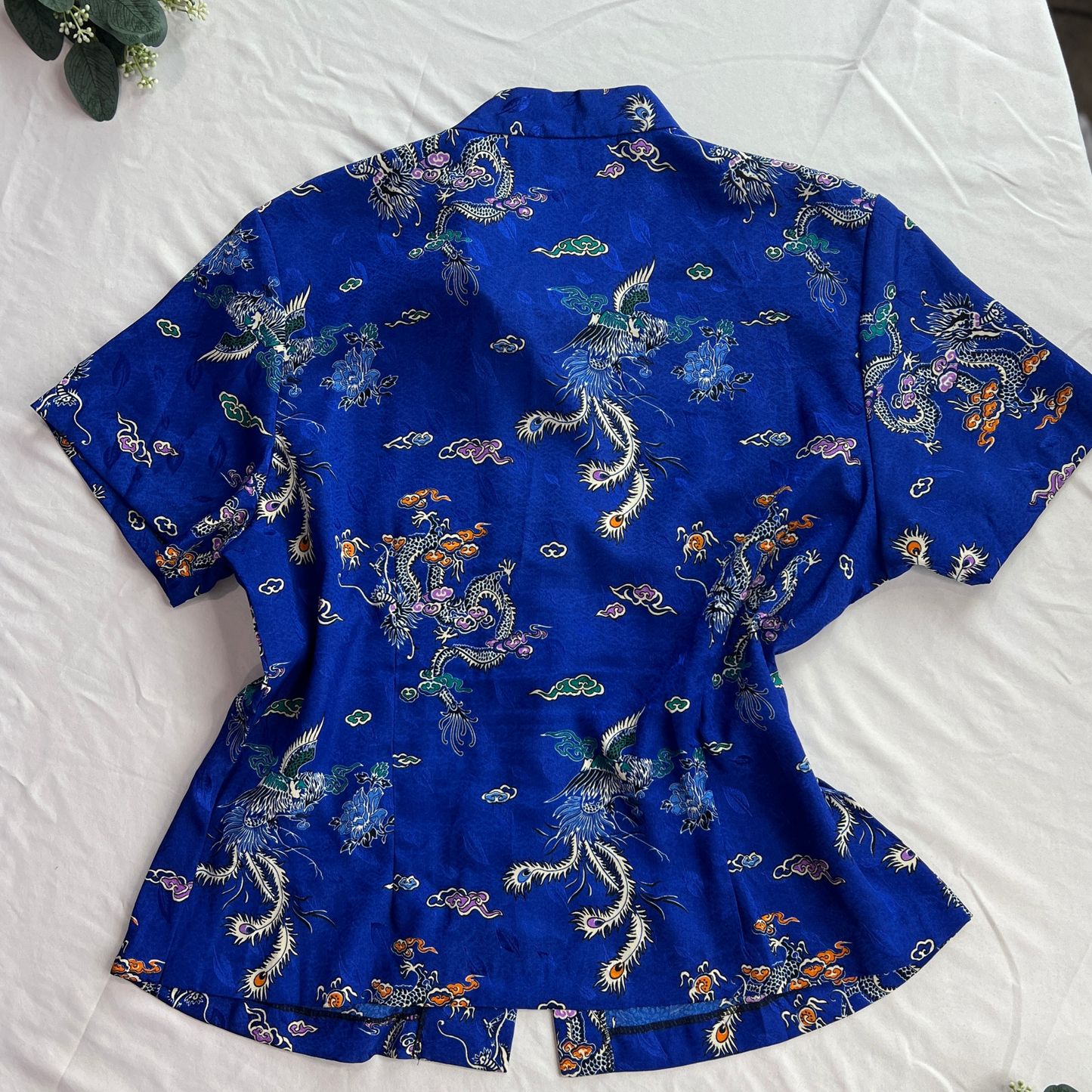 The Empress – Blue Dragon Print Cheongsam Shirt