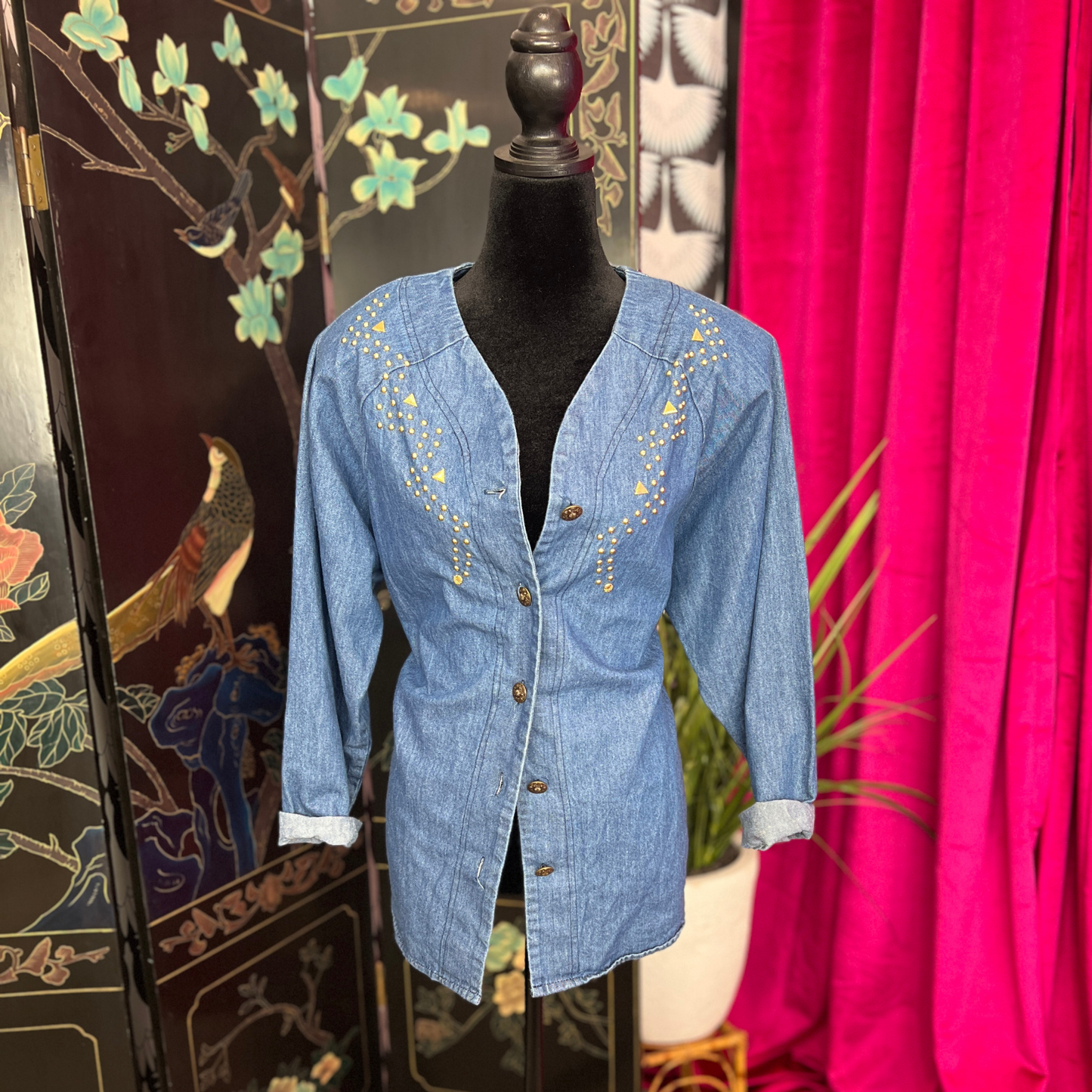 The Roxie – Vintage Studded Denim Top