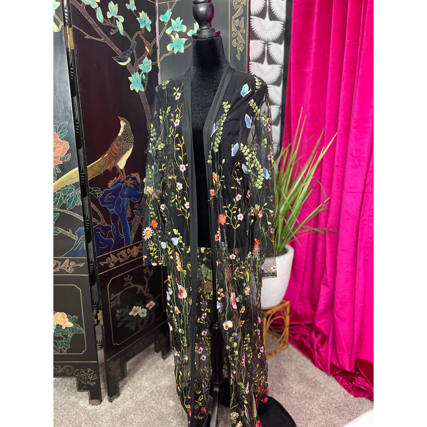 The Eden – Floral Embroidered Mesh Gown