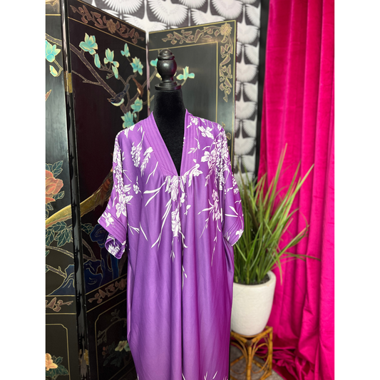 The Violet – Floral Zip-Front House Dress by Anthony Richards