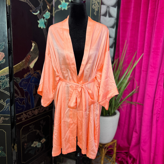 The Siren – Victoria’s Secret Coral Satin Kimono Robe