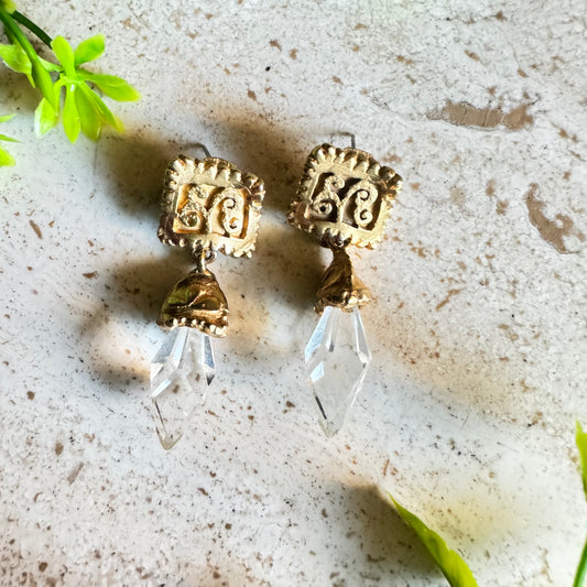 The Whitleys – Vintage Statement Earrings with Crystal Drop Drama ✨