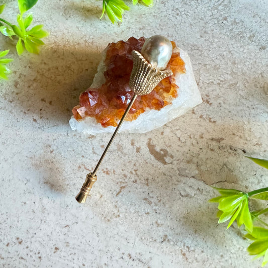 The Eleanor - Baroque Pearl Statement Hat Pin