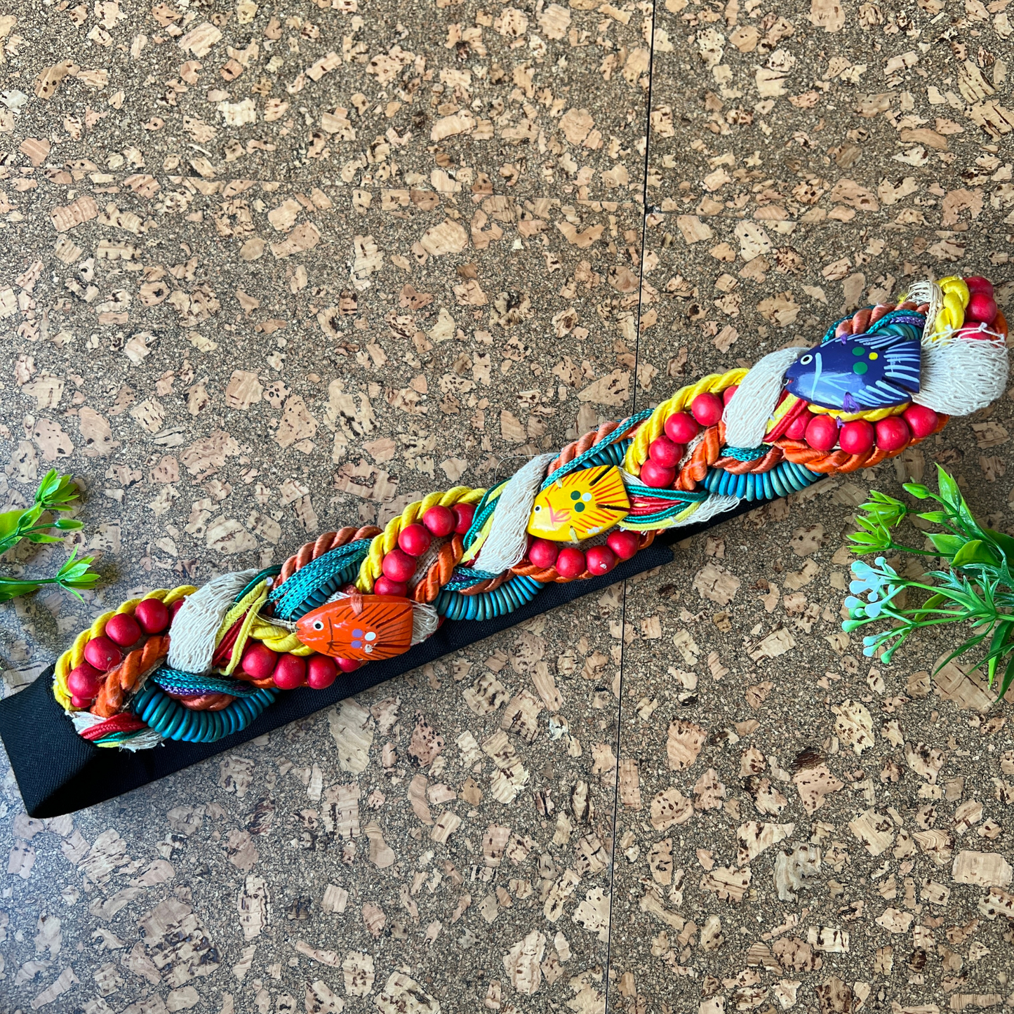 The Ariel - Vintage Handcrafted Tropical Fish & Beaded Adjustable Statement Belt