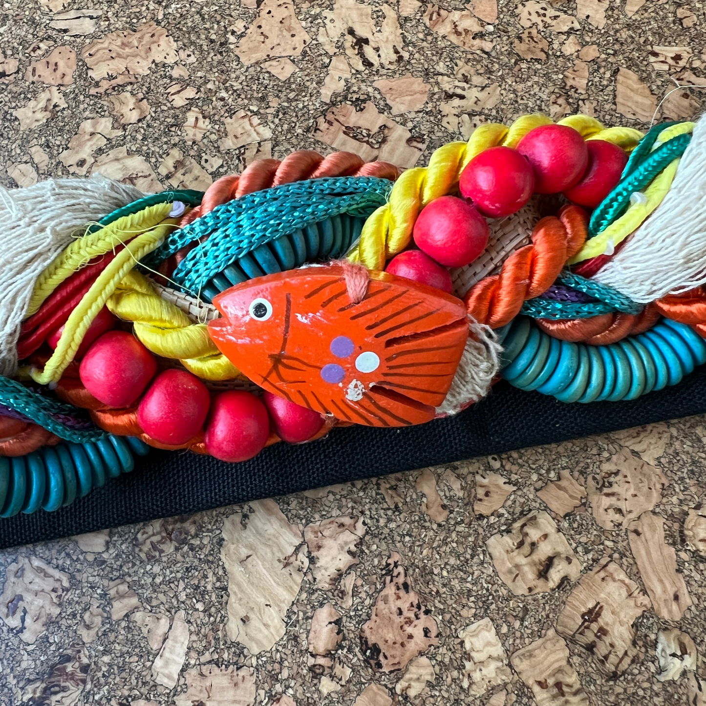 The Ariel - Vintage Handcrafted Tropical Fish & Beaded Adjustable Statement Belt