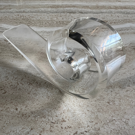 The Carla - MCM Lucite Wave Door Stop - Sculptural Clear Acrylic Decor
