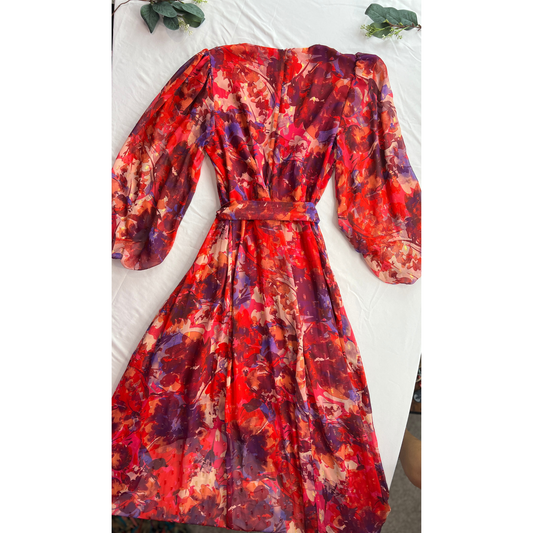 The Berry Bloom – Eliza J Floral Midi Dress