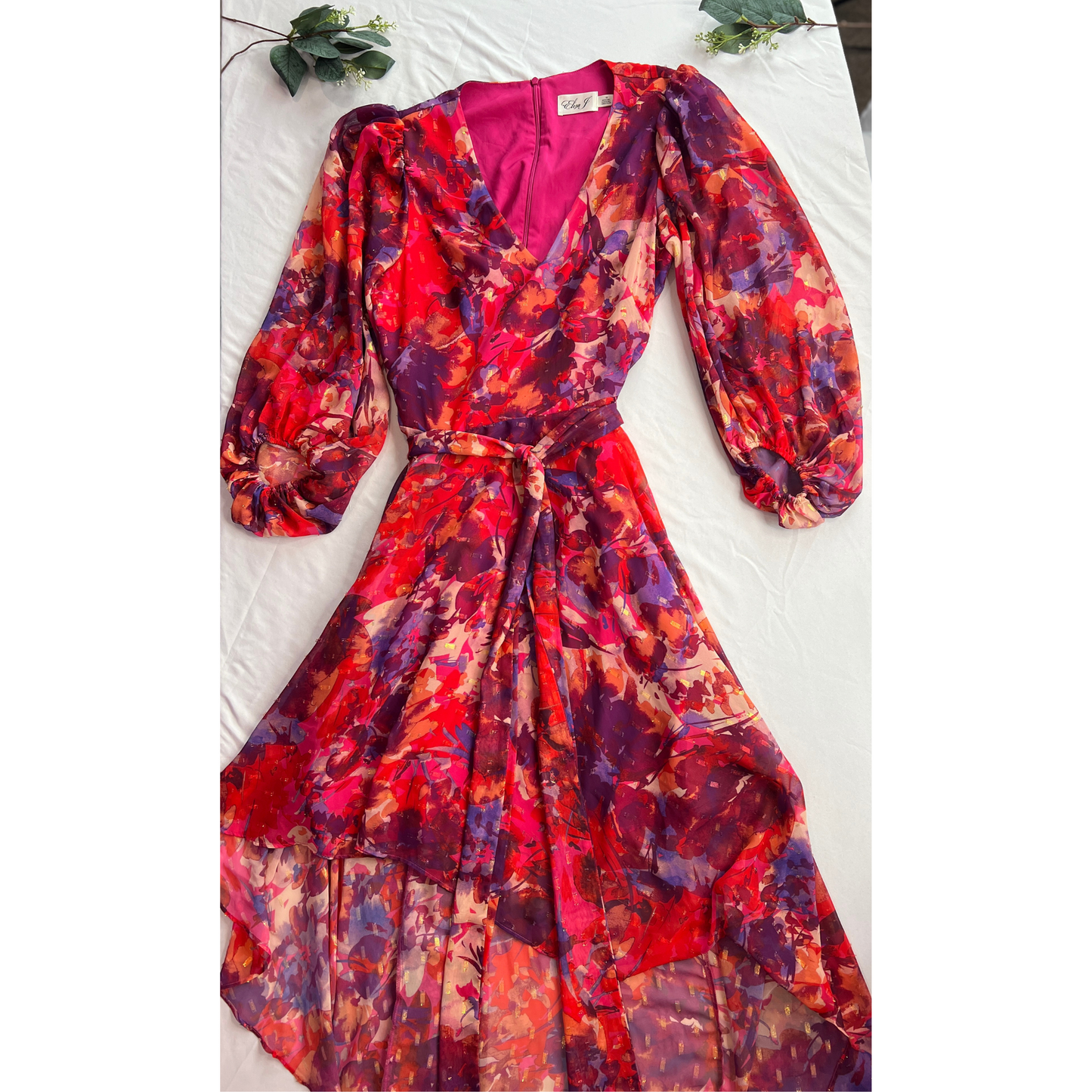 The Berry Bloom – Eliza J Floral Midi Dress