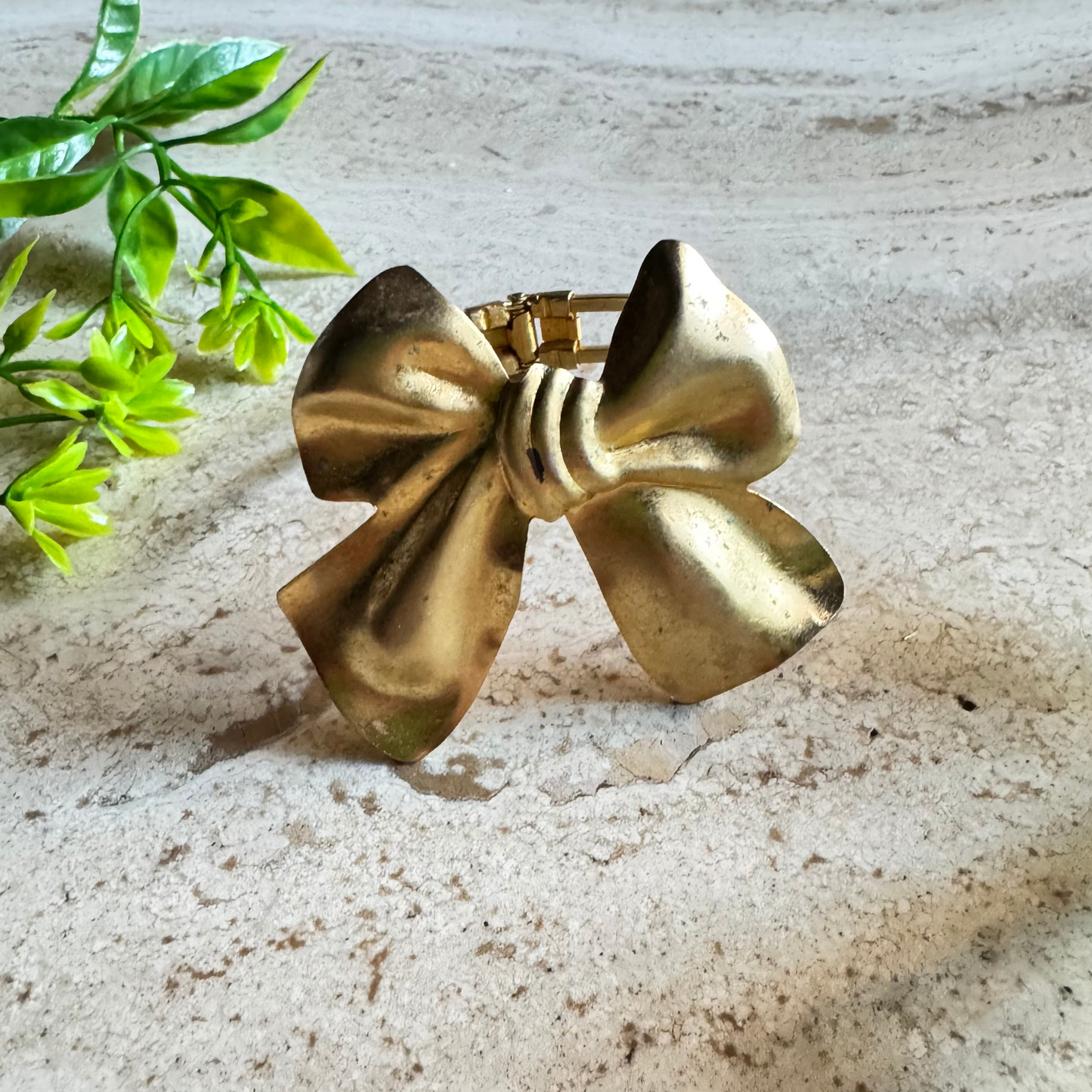 The Bette - Vintage Brass Bow Statement Cuff ✨