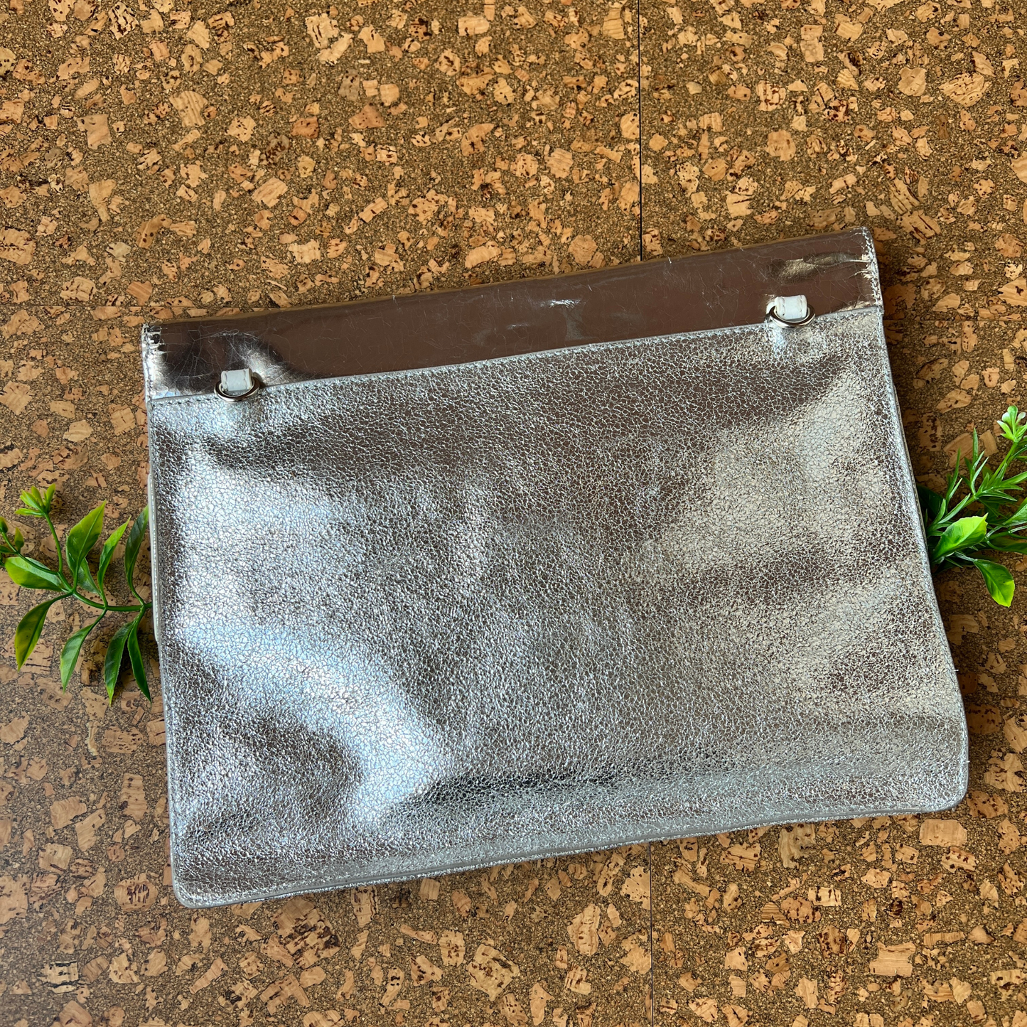 The Alessia - Badgley Mischka Silver Studded Oversized Clutch