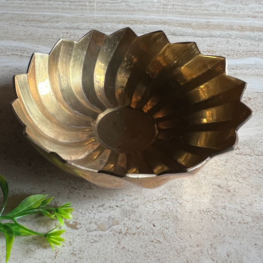 The Coral - Solid Brass Scalloped Bowl